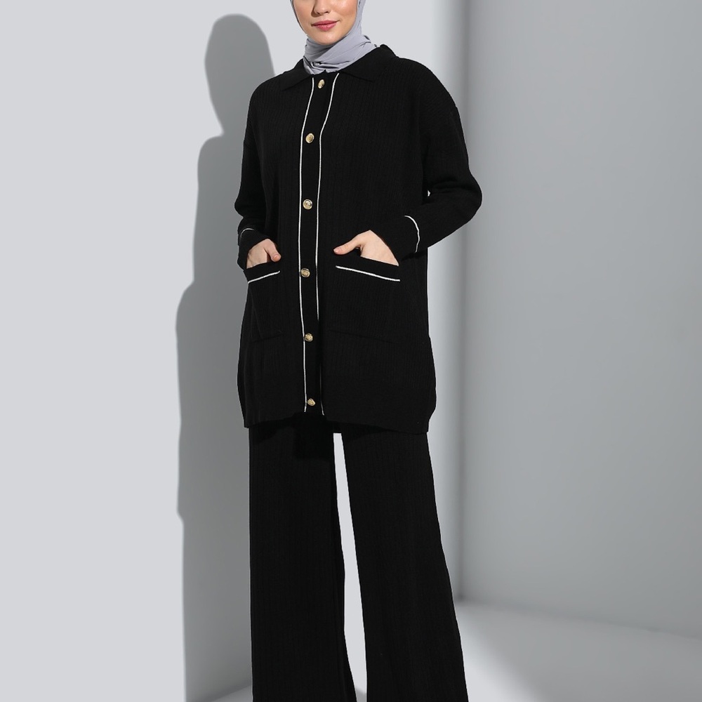 Black Women's Knit Set